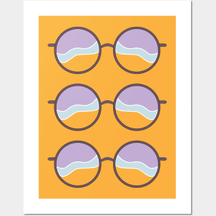 Wavy Sunglasses Triple Posters and Art